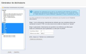 Web Acapella E-commerce | Prestashop 1.5 : par quoi commencer ? 11 generateurdedeclinaison