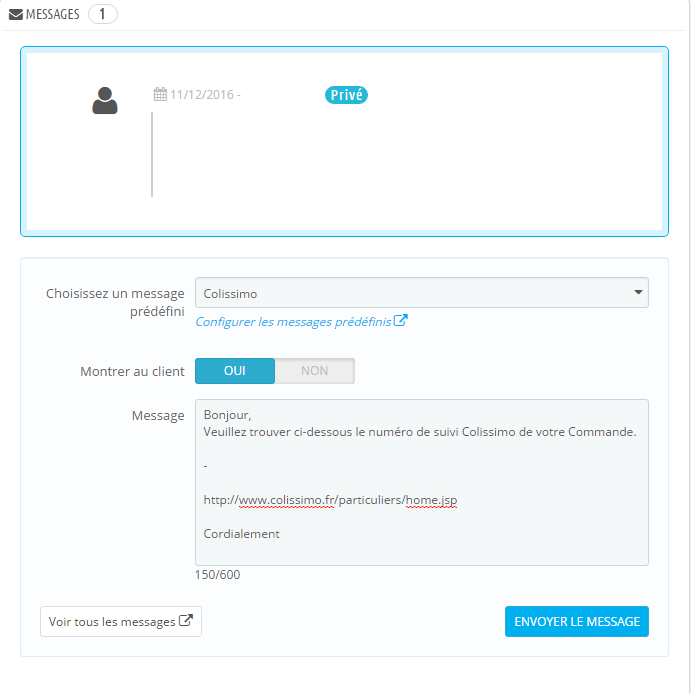 Gérer une commande sur Prestashop 3 Gérer une commande sur Prestashop 3