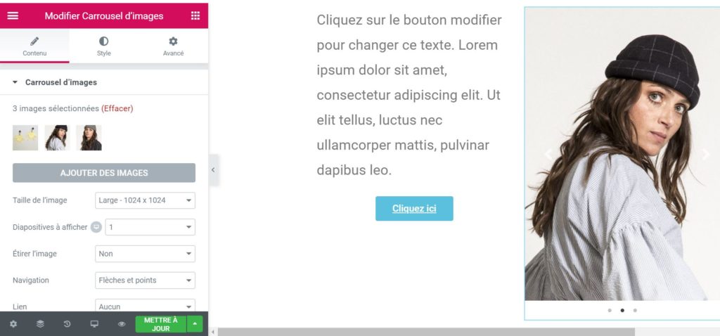 Gérer des pages WordPress avec Elementor 14 Les diapositives d'un carousel sous Elementor