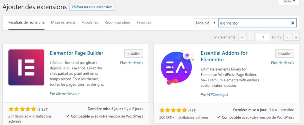 Gérer des pages WordPress avec Elementor 2 Plugin Elementor sur WordPress