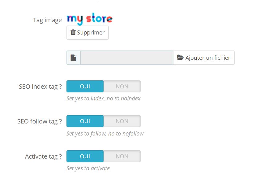 Prestashop 1.7 : un module de blog gratuit 9 Création d'une étiquette de blog Prestashop