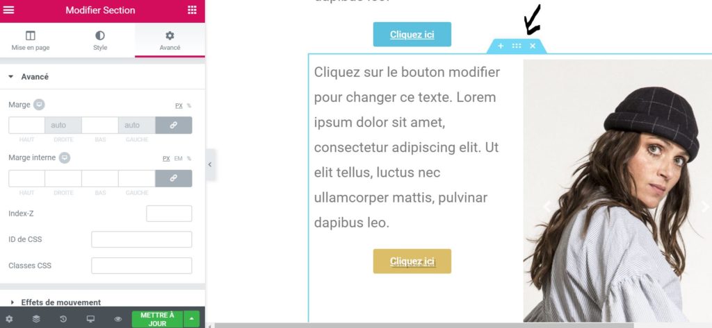 Gérer des pages WordPress avec Elementor 18 Agencement des marges Elementor sur WordPress