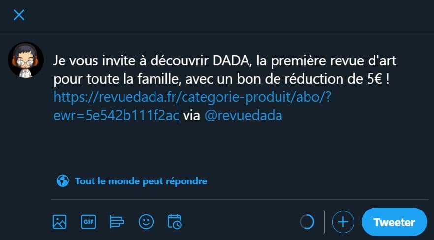 Proposer le parrainage sur WooCommerce avec Ever Referral 11 Titre préparamétré et lien de partage du parrainage