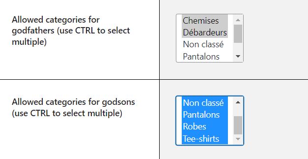 Proposer le parrainage sur WooCommerce avec Ever Referral 4 catégories autorisées pour le parrainage WooCommerce